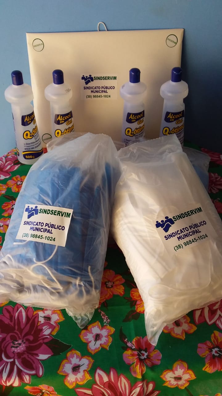 SINDSERVIM  distribui álcool em gel e máscaras a seus filiados