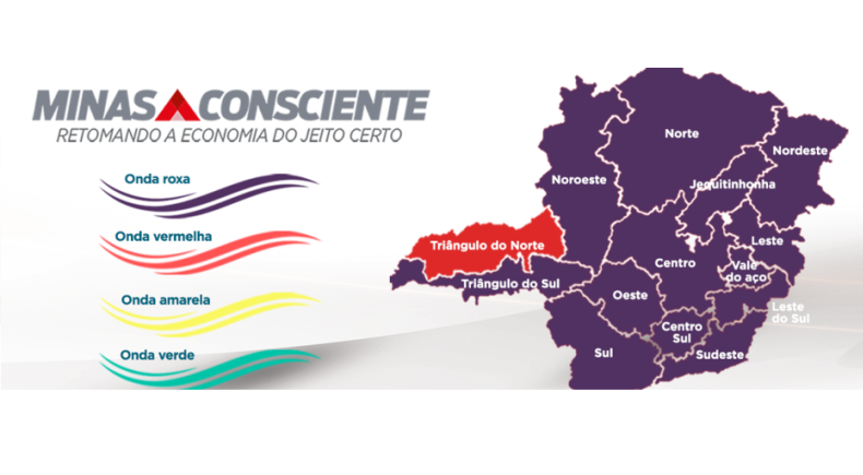 Triângulo do Norte avança para a onda vermelha; restante do estado segue na onda roxa até dia 11/4