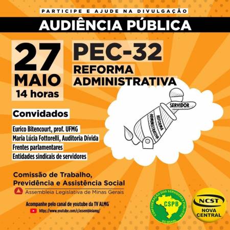 Movimento Basta realiza audiência pública na Assembleia Legislativa de Minas sobre a PEC 32