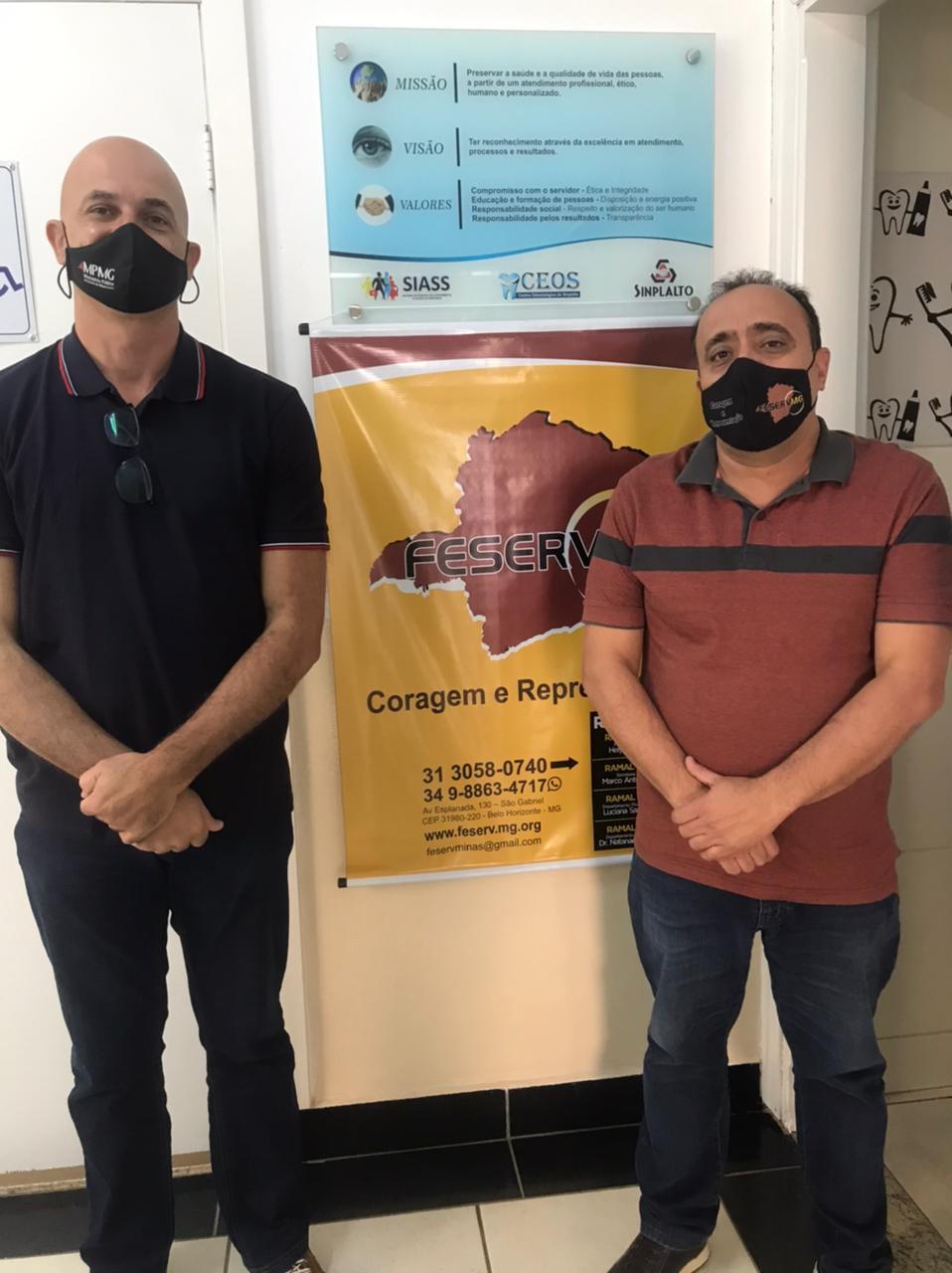 Dirigente do Sindicato do Ministério Público visita sede do Sinpalto  em Araxá 