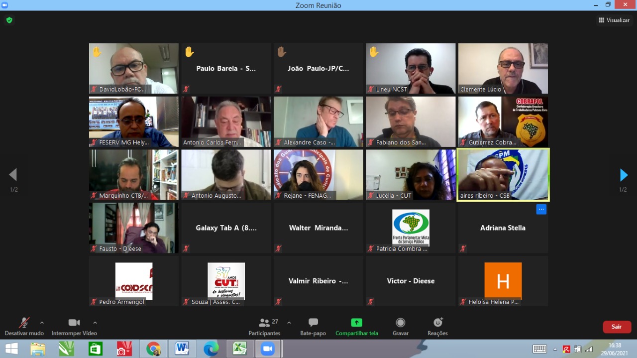  FESERV-MG E CSPB e entidades representativas dos servidores alinham agenda nacional de mobilizações contra a PEC 32