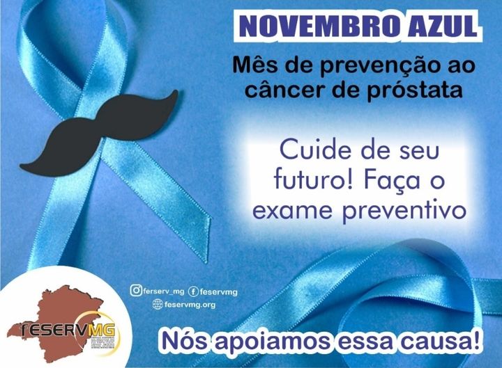 No mês de novembro Azul: FESERV-Minas junto na luta contra o câncer de próstata