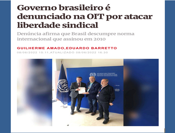 Diretor de Relações Internacionais da CSPB em destaque, ao denunciar governo brasileiro por atacar liberdade sindical na OIT