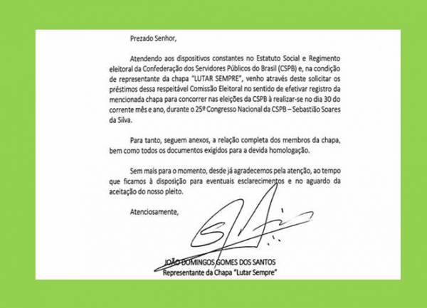 Com prazo encerrado para novos registros, eleição para nova diretoria da CSPB terá chapa única