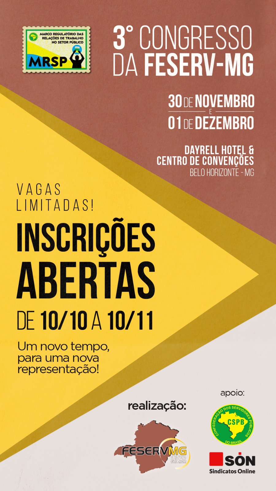 Liberado as inscrições para o 3º Congresso da Feserv Minas 